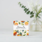 Aquarellfarben Orange-Blätter Hochzeitdetails Quadratische Visitenkarte (Stehend Vorderseite)