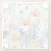 Aquarellfarben Orange Blume Blue Indigo Design 347 Glasuntersetzer (Rückseite)