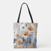 Aquarellfarben Orange Blume Blue Indigo Design 347 Tasche (Rückseite)