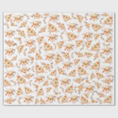 Aquarellfarben Orange Blume Floral Blätter Boho Geschenkpapier (Flach)