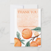 Aquarellfarben Orange Süsse Danke Karte (Vorderseite)