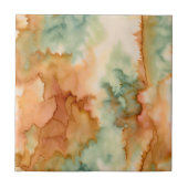 Aquarellfarben Orange, Tan, Braun und Blau Fliese (Vorderseite)