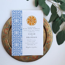 Aquarellfarben Orangefarbene blaue Fliesen mediter