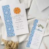 Aquarellfarben Orangefarbene blaue Fliesen mediter Einladung