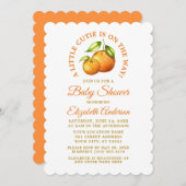 Aquarellfarben Orangen Eine kleine Süsse Dusche Einladung (Vorne/Hinten)