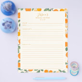 Aquarellfarben Orangen Grenz-Brautparty Rezept Flyer (Einzeln)