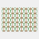 Aquarellfarben Orangen Kariert Bow Weihnachtsmonog Geschenkpapier Set (Vorderseite 2)