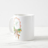 Aquarellfarben Orangen Kariert Bow Weihnachtsmonog Kaffeetasse (Vorderseite Links)