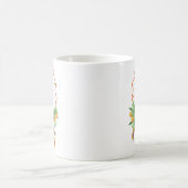 Aquarellfarben Orangen Kariert Bow Weihnachtsmonog Kaffeetasse (Mittel)