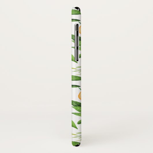 Aquarellfarben-Orangen und Blattmuster Case-Mate iPhone Hülle (Hinten/Links)