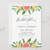 Aquarellfarben-Orangen und Grapefruits Brautparty Einladung (Vorderseite)