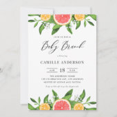 Aquarellfarben-Orangen und Grapefruits Brunch für  Einladung (Vorderseite)