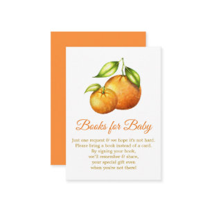 Aquarellfarben Orangen Zitrusbücher für Babydusche Begleitkarte