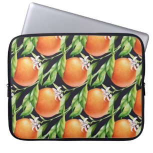 Aquarellfarben-Orangen: Zitrusfarbenes Muster Laptopschutzhülle