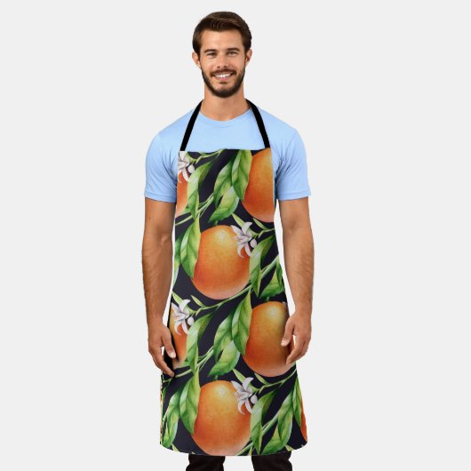Aquarellfarben-Orangen: Zitrusfarbenes Muster Schürze (Getragen)