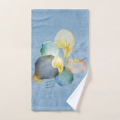 Aquarellfarben Osterlilien und geometrische Muster Badhandtuch Set (Handtuch)