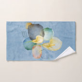 Aquarellfarben Osterlilien und geometrische Muster Badhandtuch Set (Handtuch)