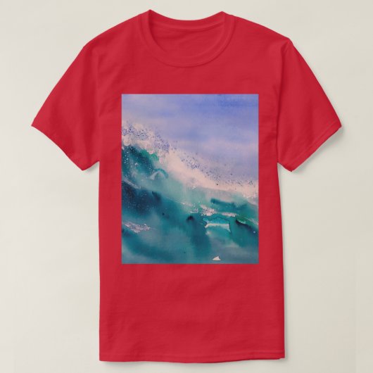 Aquarellfarben Ozeanwellen zeichnen Graphic T-Shirt (Design vorne)