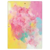 Aquarellfarben Paint Pink Pastellfarben Blume Klemmbrett (Rückseite)