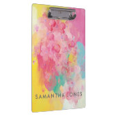 Aquarellfarben Paint Pink Pastellfarben Blume Klemmbrett (Rechts)