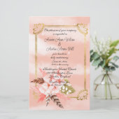 Aquarellfarben Pampas Gras und Gold (Stehend Vorderseite)