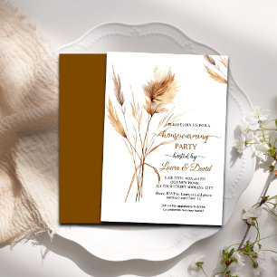 Aquarellfarben Pampas Grass Housewarming Party Einladung