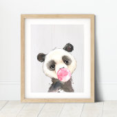 Aquarellfarben Panda Bubble Kinderzimmer Kunstdruc Poster