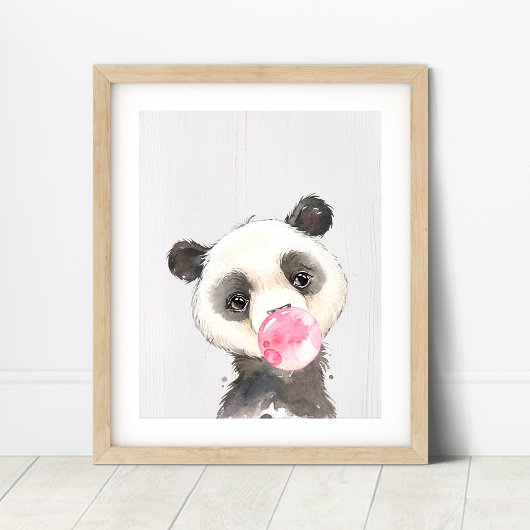 Aquarellfarben Panda Bubble Kinderzimmer Kunstdruc Poster