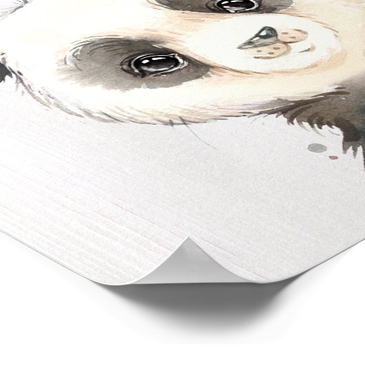 Aquarellfarben Panda Kinderzimmer Printmedien Poster (Ecke)
