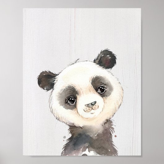 Aquarellfarben Panda Kinderzimmer Printmedien Poster (Vorne)