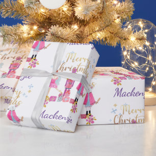 Aquarellfarben Pastell Nutcracker Weihnachten Geschenkpapier