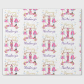 Aquarellfarben Pastell Nutcracker Weihnachten Geschenkpapier (Flach)