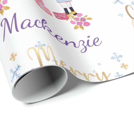 Aquarellfarben Pastell Nutcracker Weihnachten Geschenkpapier (Rolleneckpunkt)