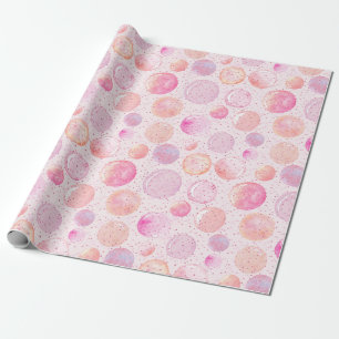 Aquarellfarben Pastellfarben Pink Peach Blase Glit Geschenkpapier