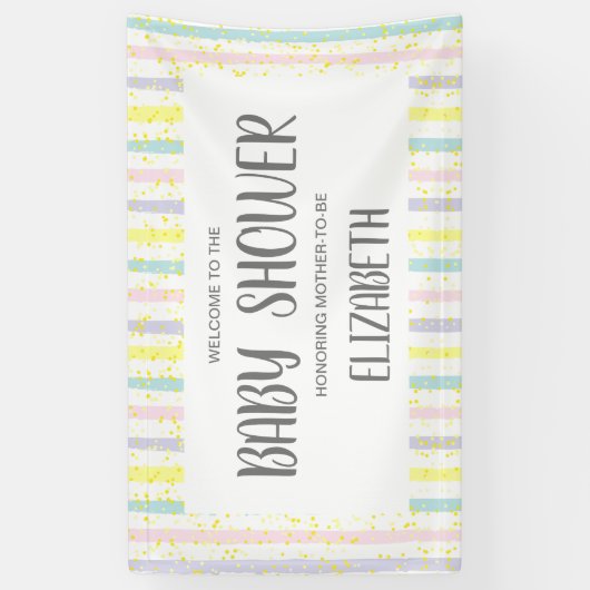 Aquarellfarben Pastellstreifen Babydusche Banner (Vertikal)