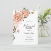 Aquarellfarben Peach Blush Blume Brautparty Einladung (Stehend Vorderseite)