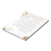 Aquarellfarben Peach Cake Bakery Receipts Notepad Notizblock (Rotiert)