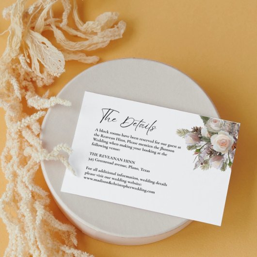 Aquarellfarben Peach pinkInformationen zur Hochzei Begleitkarte