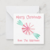 Aquarellfarben Peppermint Weihnachtsgeschenke Umsc Mitteilungskarte (Vorderseite)