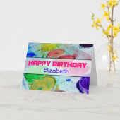Aquarellfarben Personalisiert glücklich Geburtstag Karte (Gelbe Blume)