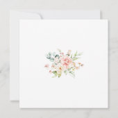 Aquarellfarben Pfirsich Rosa Blume Brautparty I Einladung (Rückseite)