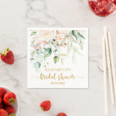 Aquarellfarben Pfirsich Rosa Blume Brautparty Serviette (Beispiel)