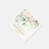 Aquarellfarben Pfirsich Rosa Blume Brautparty Serviette (Ecke)
