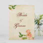 Aquarellfarben-Pfirsichkernen Einladung (Stehend Vorderseite)