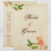 Aquarellfarben-Pfirsichkernen Einladung (Vorne/Hinten)