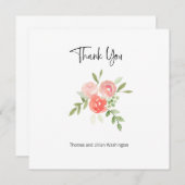 Aquarellfarben Pfirsichkornröschenrot Dankeschön K Dankeskarte (Vorne/Hinten)