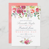 Aquarellfarben Pfirsichpfirsichfarben Einladung zu (Vorne/Hinten)