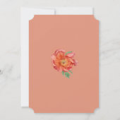 Aquarellfarben Pfirsichrosa Peonies Blume Hochzeit Einladung (Rückseite)