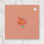Aquarellfarben Pfirsichrosa Peonies Blume Hochzeit Geschenkanhänger (Rückseite)