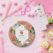 Aquarellfarben Pfirsichrosa Peonies Blume Hochzeit Pappteller (Party)